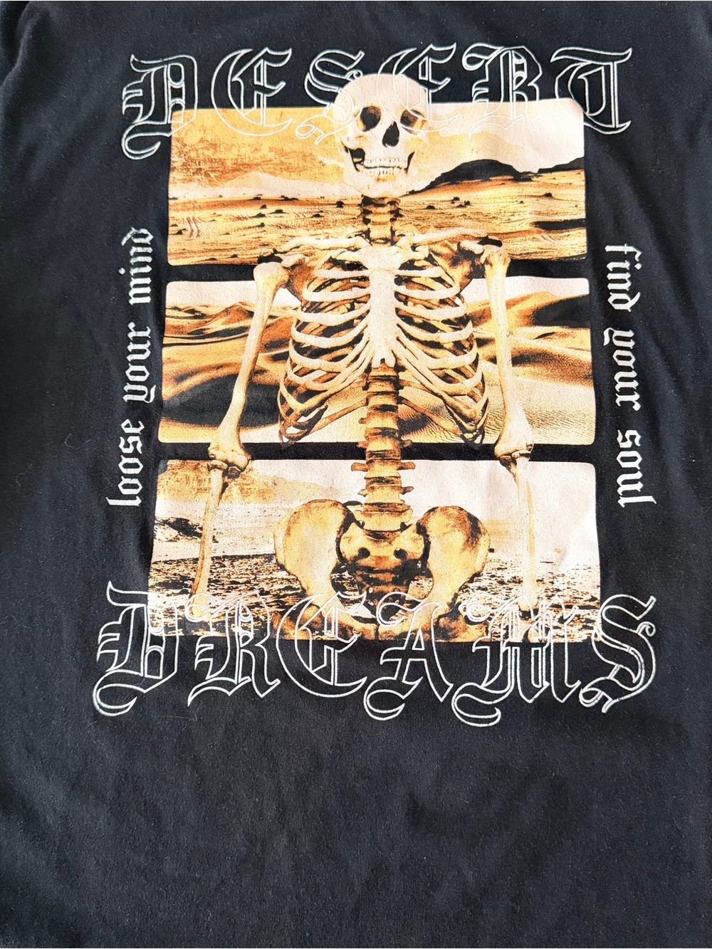Black Graphic Skeleton Print unisex Tee